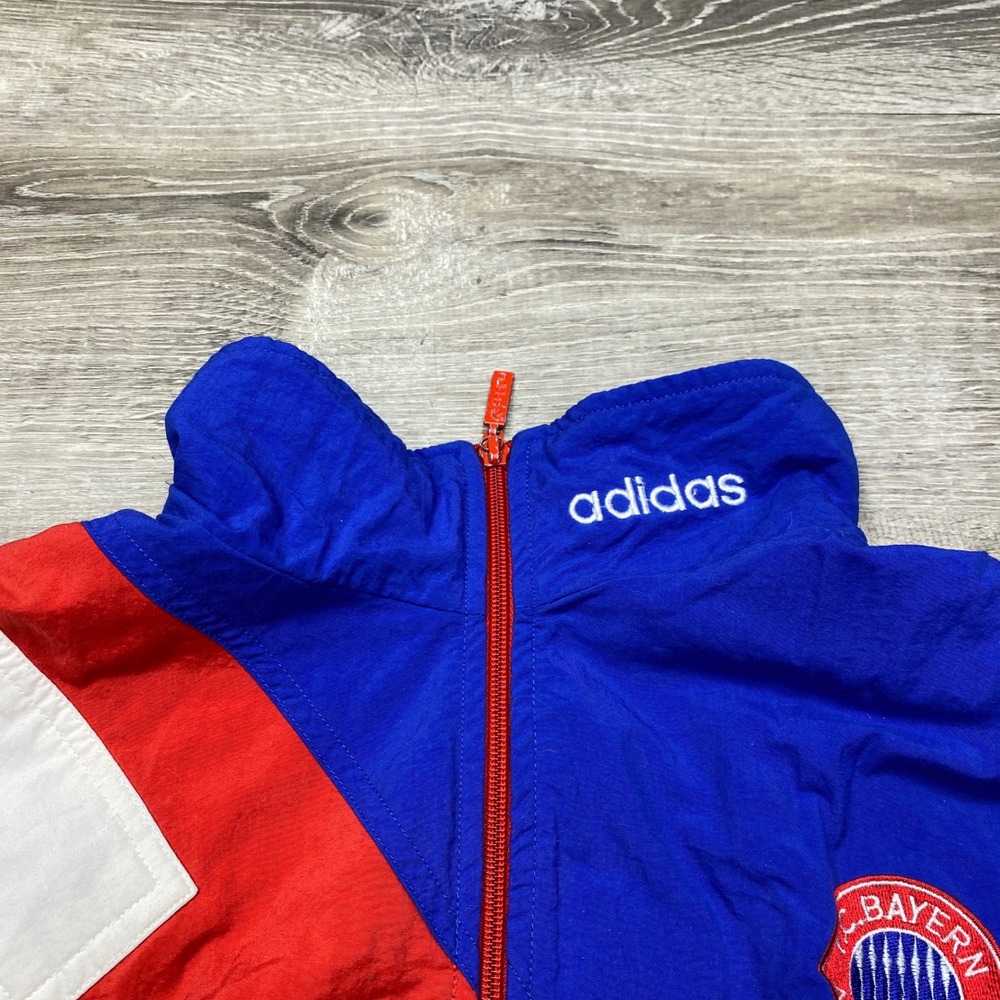 Adidas Jacket Mens S/M Red Blue Vintage 1993/94 FC Bayern Munich Windbreaker 90s - Picture 13 of 16